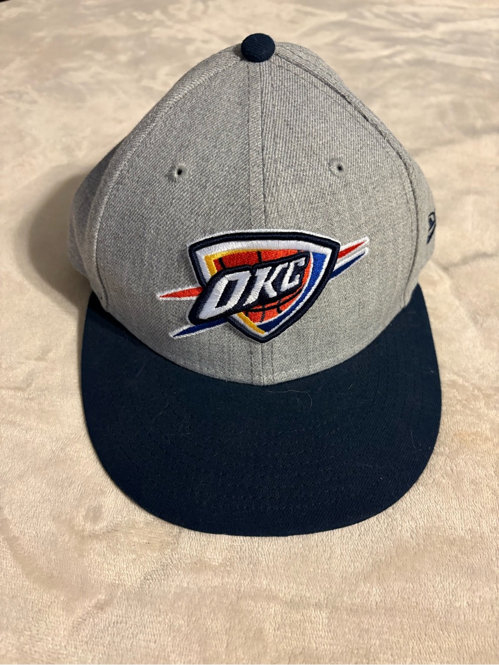 OKC Thunder New Era Gray and Black 59FIFTY Fitted Cap Interior